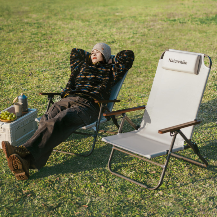 Кресло складное с регулируемым наклоном Naturehike CNK2550JJ012, углеродистая сталь, бежевый  