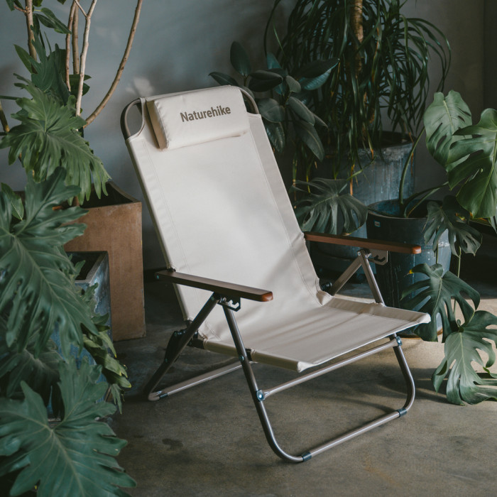 Кресло складное с регулируемым наклоном Naturehike CNK2550JJ012, углеродистая сталь, бежевый  