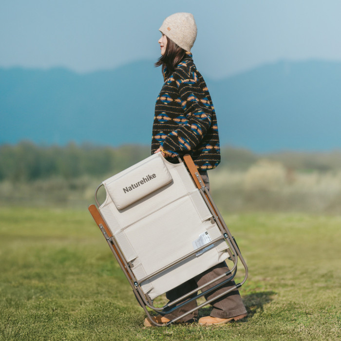 Кресло складное с регулируемым наклоном Naturehike CNK2550JJ012, углеродистая сталь, бежевый  