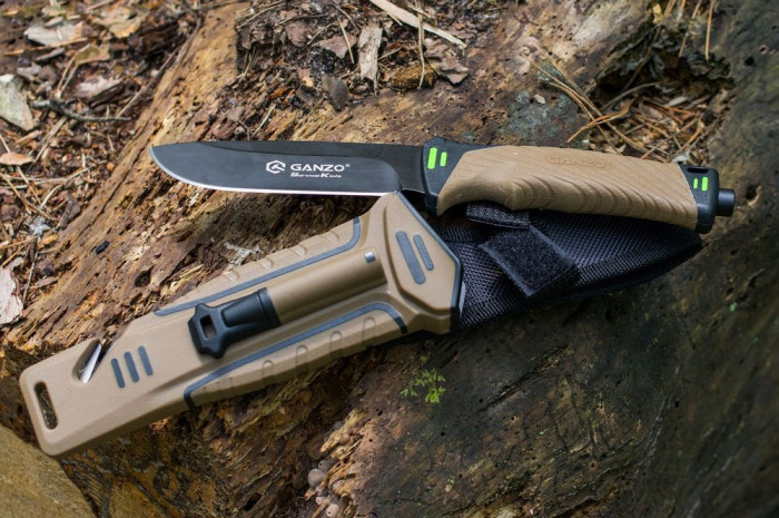 Нож Ganzo G8012, коричневый  