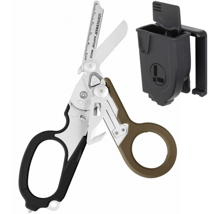 Ножницы Leatherman Raptor Rescue, черно-песочные, чехол MOLLE  