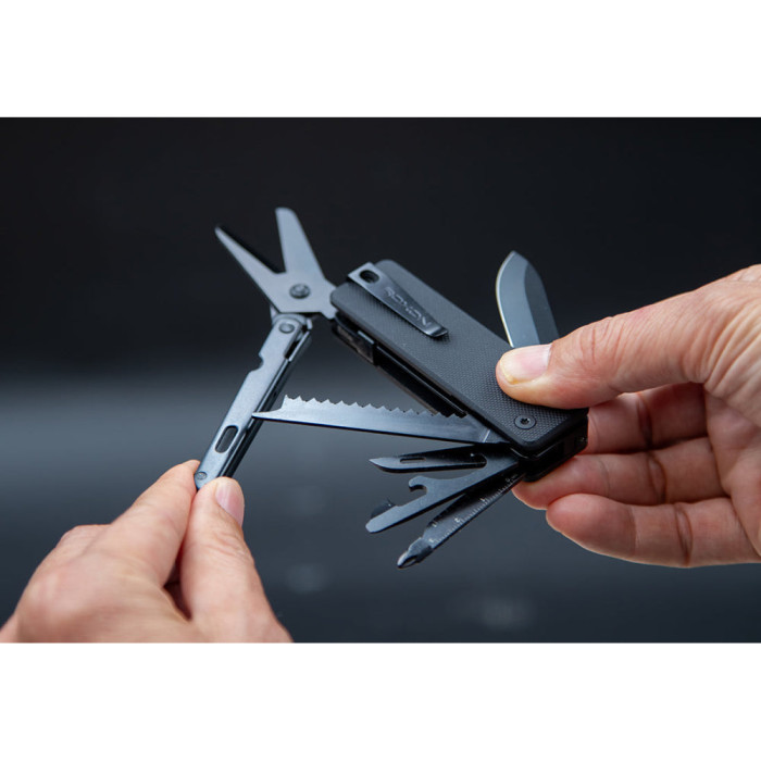 Мини мультитул Roxon KS2E Noir, черное лезвие, черный  