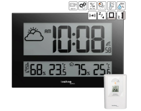 Часы настенные Technoline WS8011 - черные  
