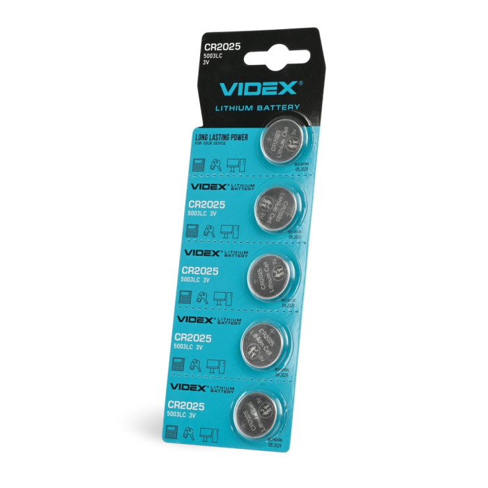 Батарейки литиевая Videx СR 2025 5pcs BLISTER CARD  