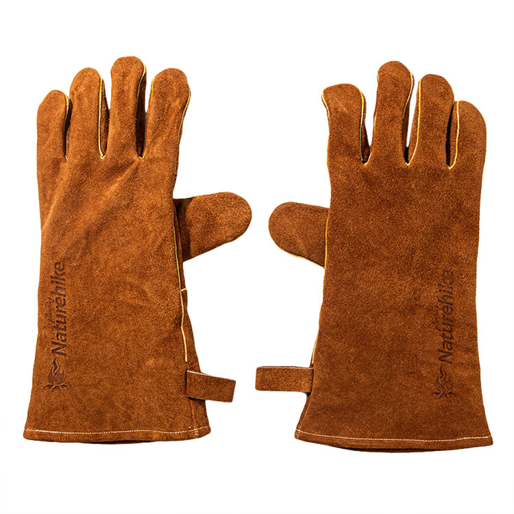 Перчатки огнестойкие кожаные Naturehike NH20FS042, размер M, коричневые 
