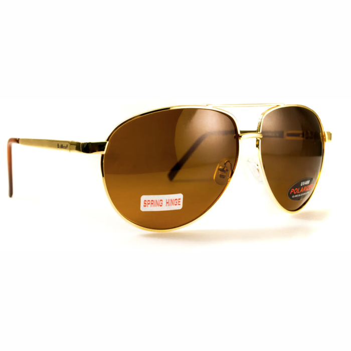 Очки поляризационные BluWater AirForce Gold Polarized (brown), коричневые в золотистой оправе  