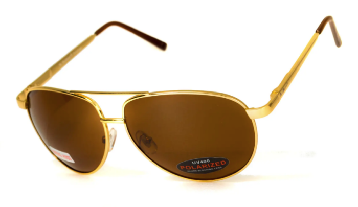 Очки поляризационные BluWater AirForce Gold Polarized (brown), коричневые в золотистой оправе  
