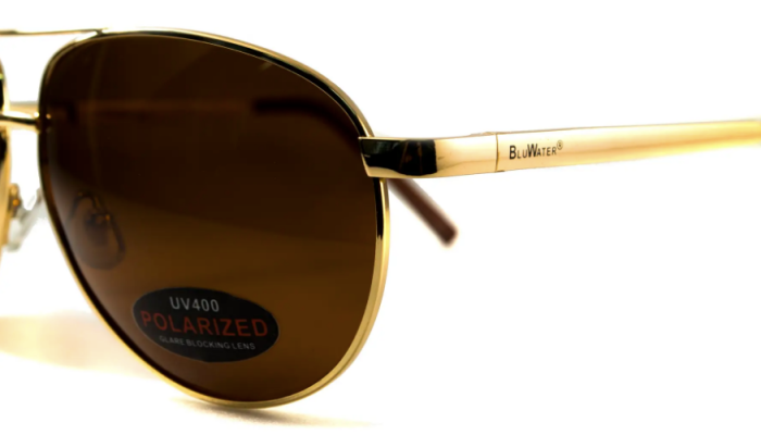 Очки поляризационные BluWater AirForce Gold Polarized (brown), коричневые в золотистой оправе  