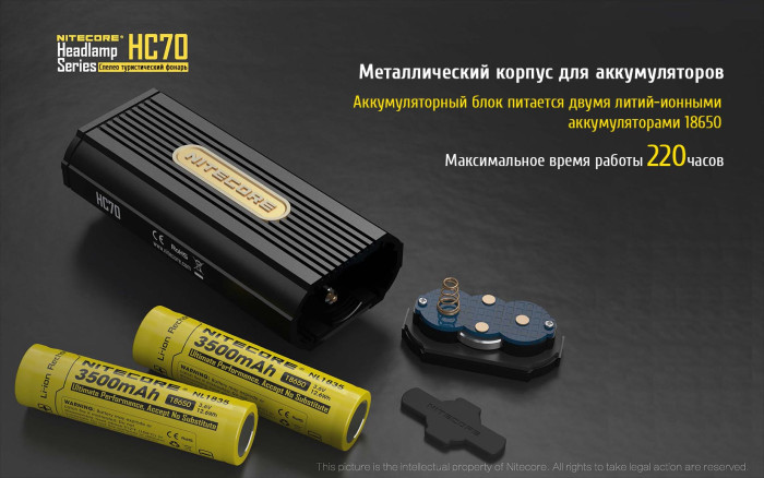 Фонарь налобный Nitecore HC70  