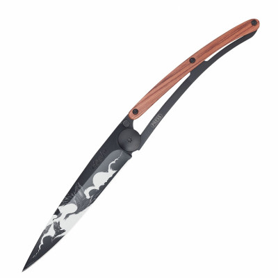 Нож Deejo Tattoo Wood Black 37 g, Rosewood, &quot;The Flight&quot;