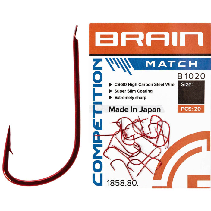 Крючок Brain Match B1020 #14 (20 шт/уп) red  