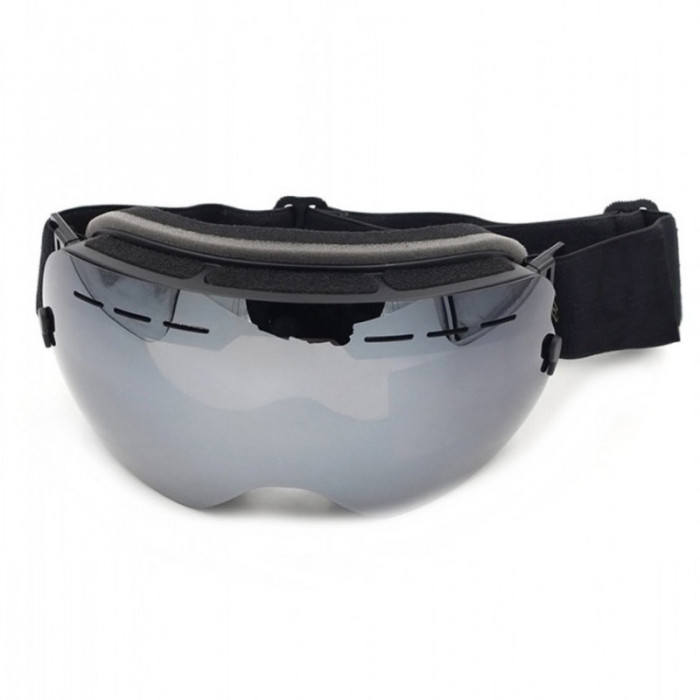 Маска для лыж и сноуборда Sposune HX003-1 Matte Black-Mirror Grey  