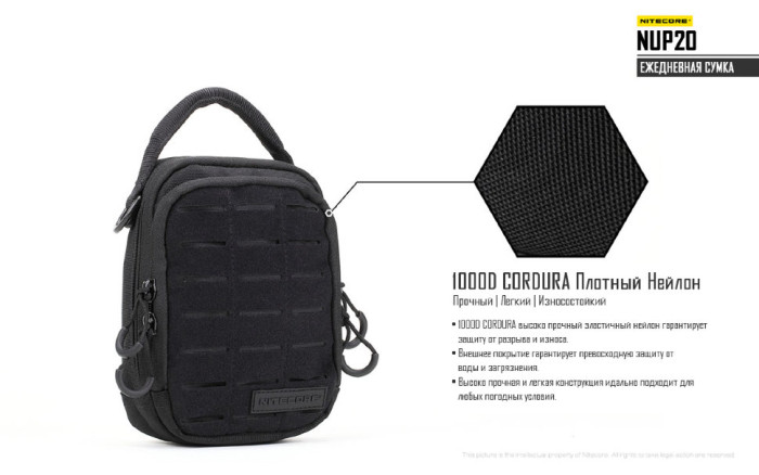 Сумка EDC, тактическая Nitecore NUP20 (Cordura 1000D), черный  