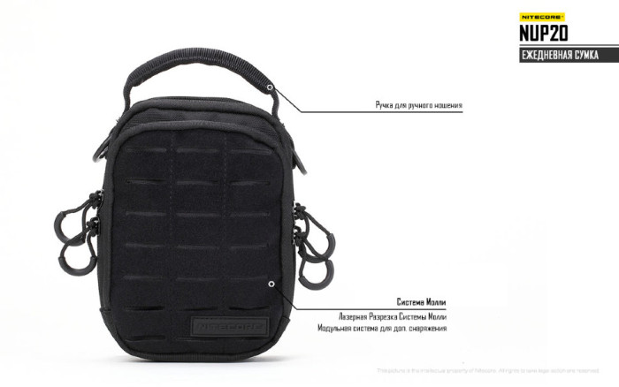 Сумка EDC, тактическая Nitecore NUP20 (Cordura 1000D), черный  