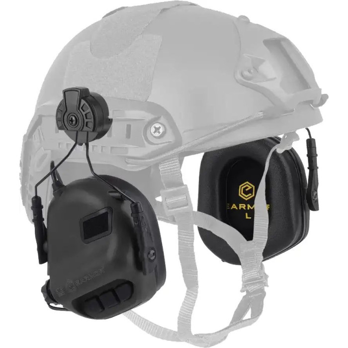 Активные наушники Earmor M31H, с держателем ARC Rails на каске black  
