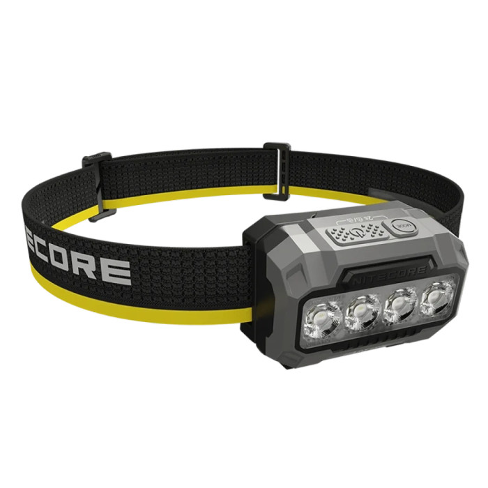 Фонарь налобный Nitecore HA23 UHE (White-Red Led, 600 люмен, 9 режимов, 1xHLB1500/3xAAA), черный  