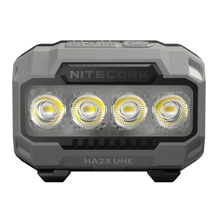 Фонарь налобный Nitecore HA23 UHE (White-Red Led, 600 люмен, 9 режимов, 1xHLB1500/3xAAA), черный  