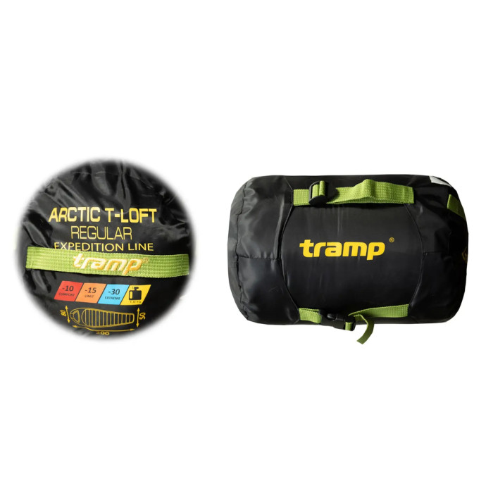 Спальный мешок Tramp Arctic Regular кокон левый green/grey 200/80-50 UTRS-093R  
