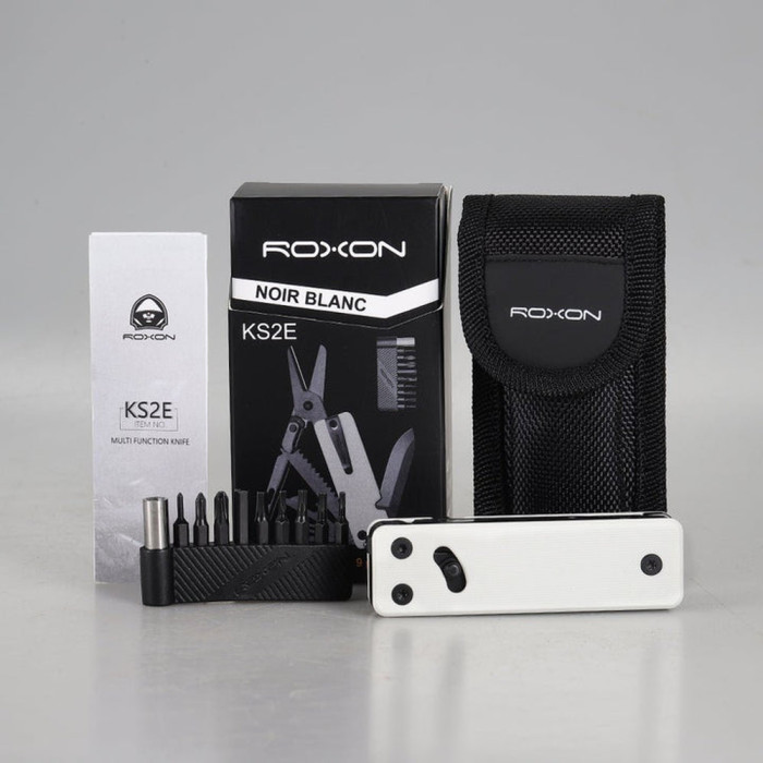 Мини мультитул Roxon KS2E Noir, черное лезвие, белый  