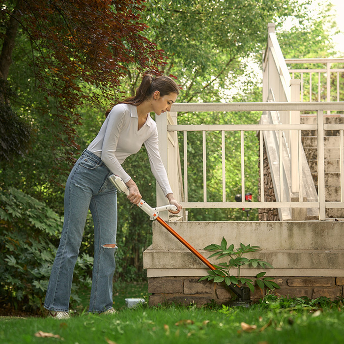 Аккумуляторная газонокосилка триммер Litheli, питание от павербанка (УМБ Litheli Power Bank 10000 mAh, 45 W, 2А в комплекте)  