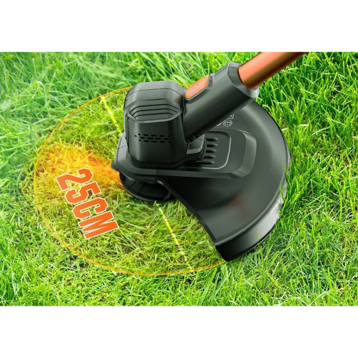 Аккумуляторная газонокосилка триммер Litheli, питание от павербанка (УМБ Litheli Power Bank 10000 mAh, 45 W, 2А в комплекте)  