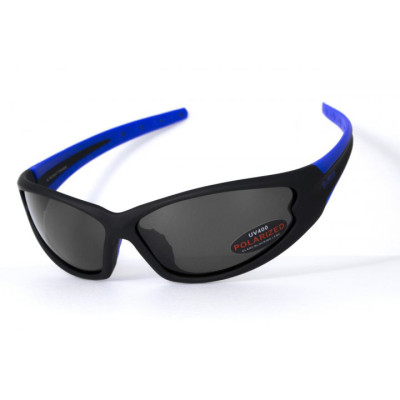 Очки поляризационные BluWater Daytona-4 Polarized (gray), серые в черно-синей оправе