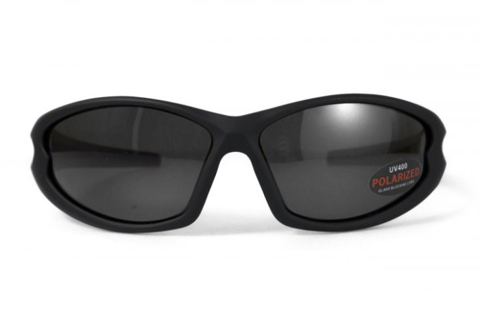 Очки поляризационные BluWater Daytona-4 Polarized (gray), серые в черно-синей оправе  