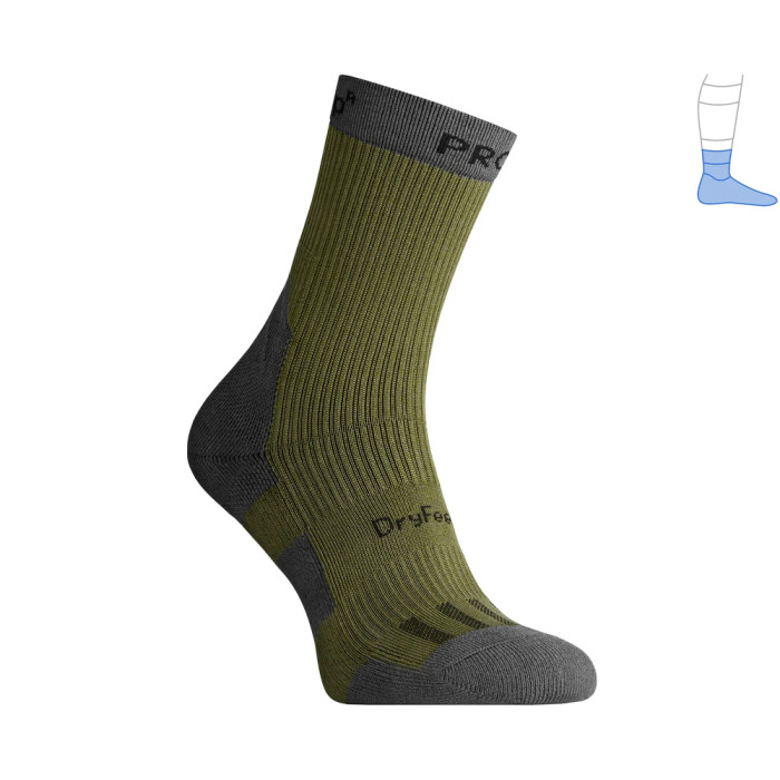 Компрессионные носки защитные демисезонные Protector MidDry+ серо-оливковые S (36-39)  