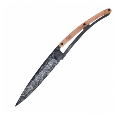 Нож Deejo Tattoo Wood Black 37 g, Juniper, &quot;1920&quot;