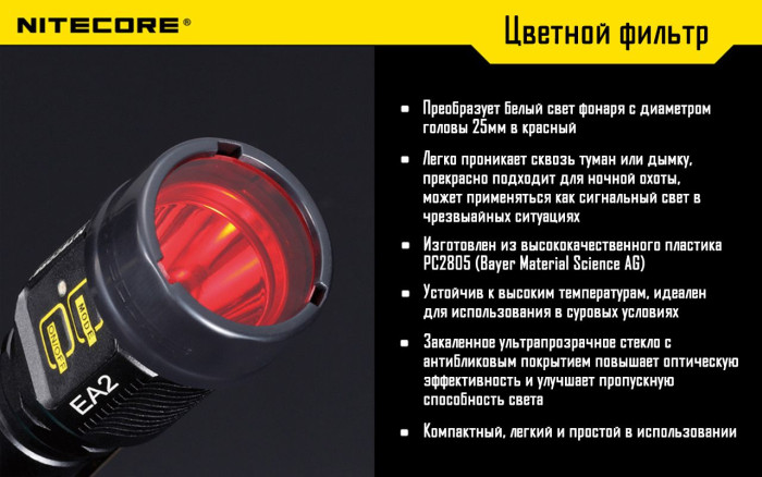 Фильтр Nitecore NFR25, красный  