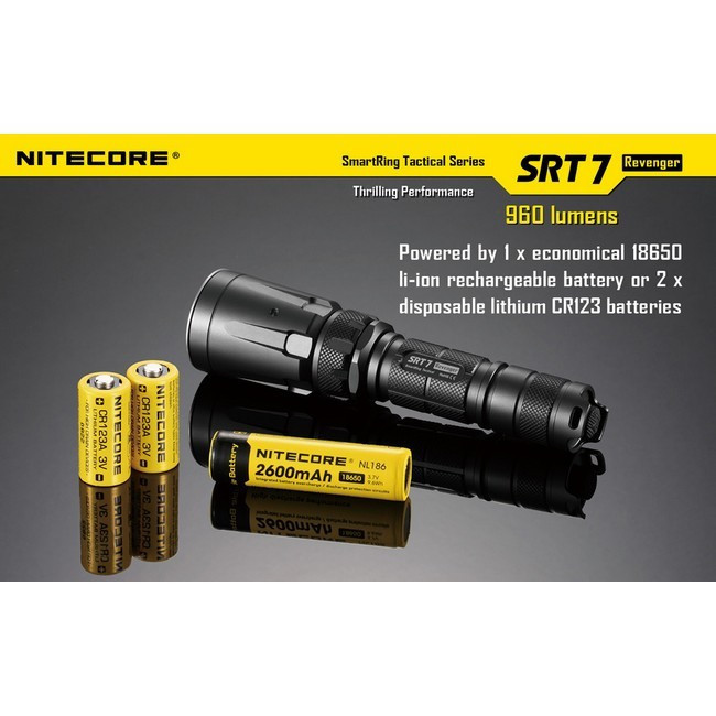 Карманный фонарь Nitecore SRT7 Revenger, 960 люмен (черный)  