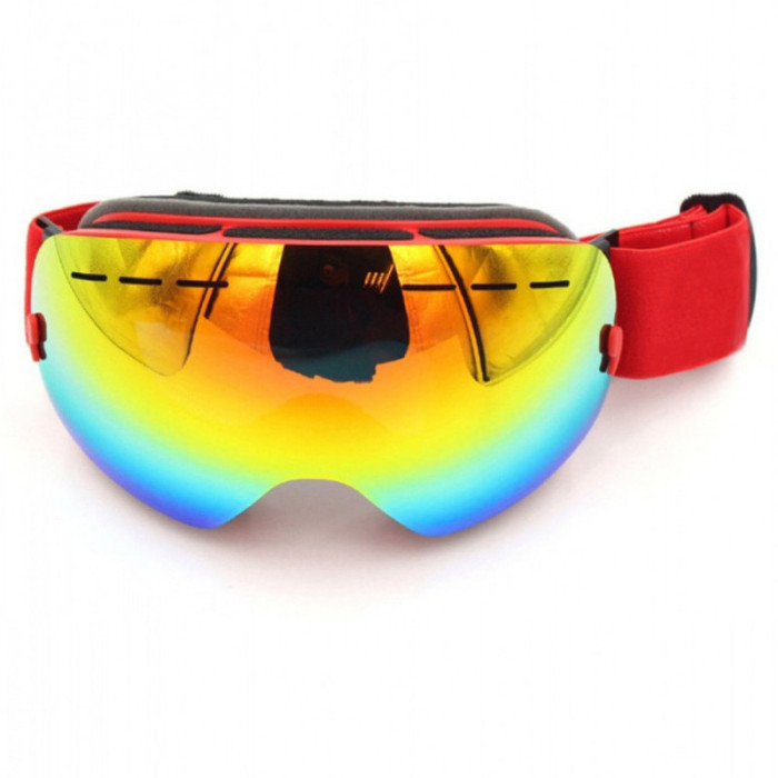 Маска для лыж и сноуборда Sposune HX003-2 Matte Red-Full Revo Red  
