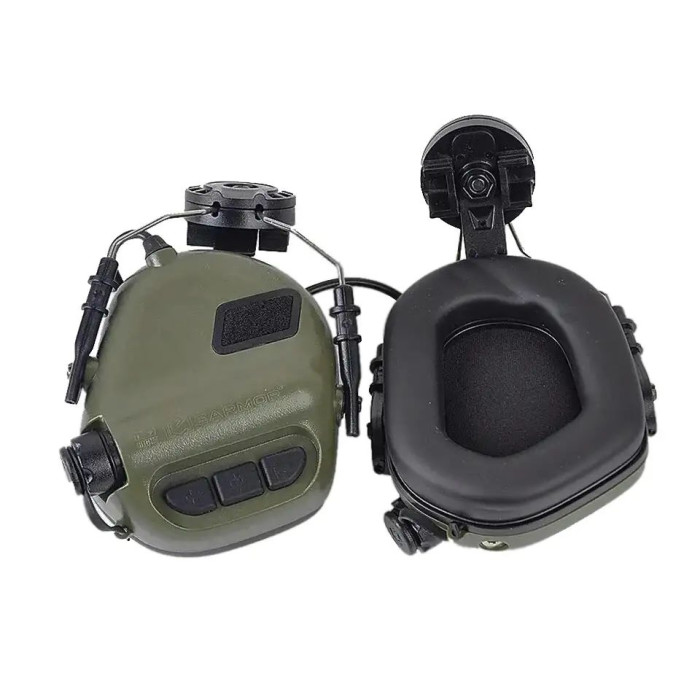 Активные наушники Earmor M31H, с держателем ARC Rails на каске green  