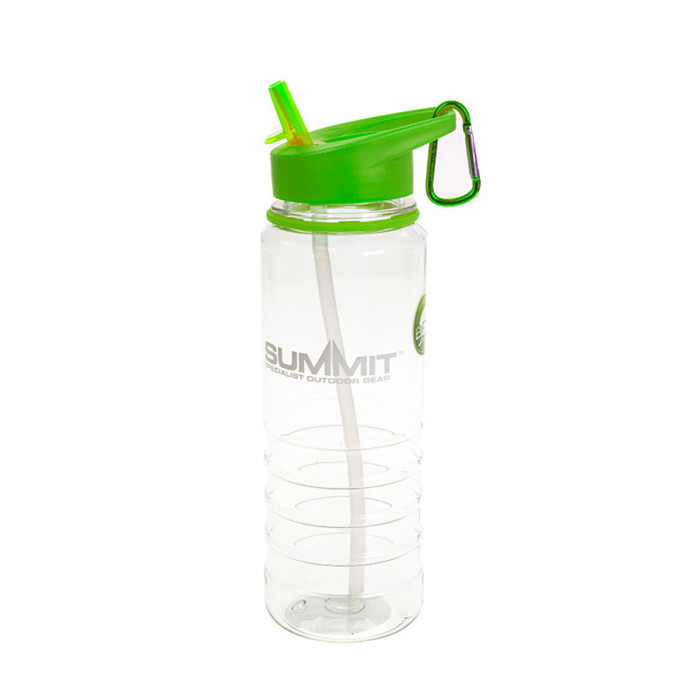 Бутылка Summit Tritan Water Bottle с соломинкой и карабином зеленая 700 мл  