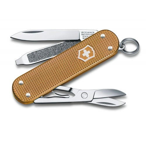 Классический нож-брелок Swiss Army Knife, Classic SD Alox Colors, 58 mm, Wet Sand, Gift Box  