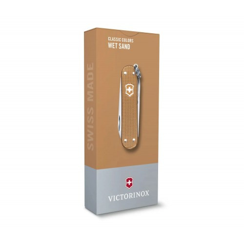 Классический нож-брелок Swiss Army Knife, Classic SD Alox Colors, 58 mm, Wet Sand, Gift Box  
