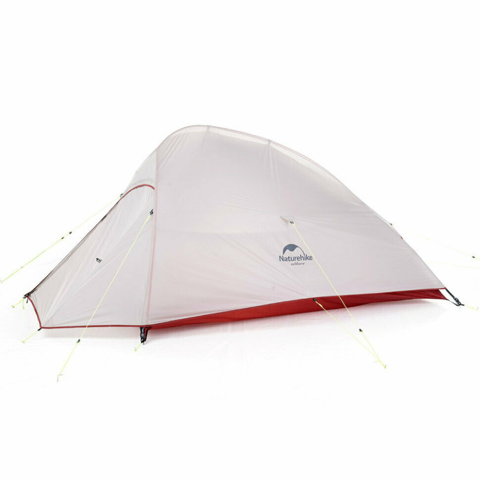 Палатка Naturehike Сloud Up 2 Updated NH17T001-T, 20D сверхлегкая двухместная с футпринтом и юбкой, серо-красный 