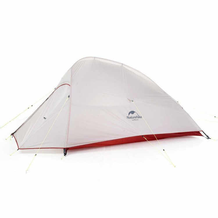 Палатка Naturehike Сloud Up 2 Updated NH17T001-T, 20D сверхлегкая двухместная с футпринтом и юбкой, серо-красный 