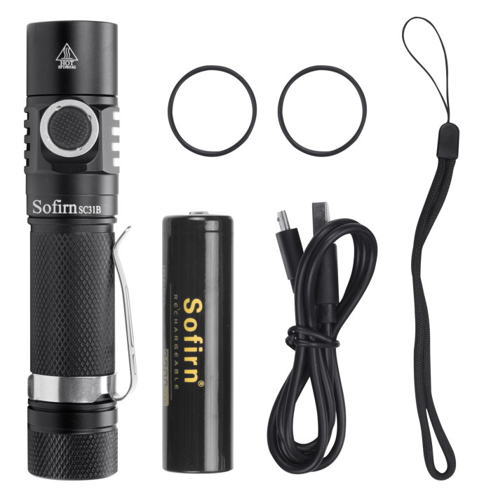 Ручной фонарь Sofirn SC31B SST20LED, 1000 лм, 6500K + 18650 (SC31Bkit)  