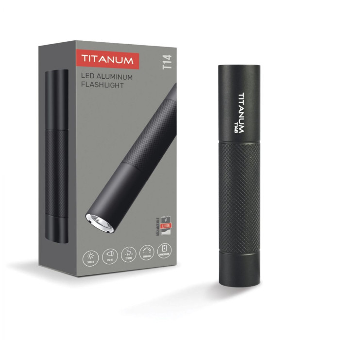 Портативный светодиодный фонарик TITANUM TLF-T14B 300Lm 5000K Black 