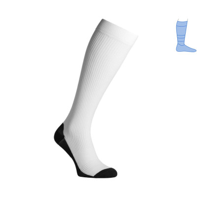 Компрессионные гольфы защитные летние Protector LongDry+ черно-белые M 40-43