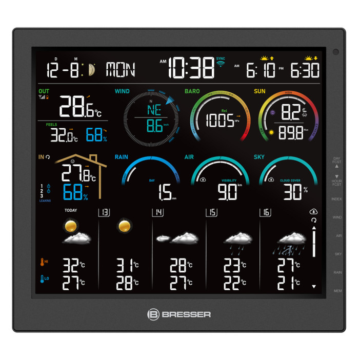 Метеостанция Bresser 4CAST 10" WiFi Weather Station 8-in-1 (15198) (932389)  