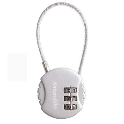 Мини-замок с кодом Naturehike Travel round lock S-9D серебристый