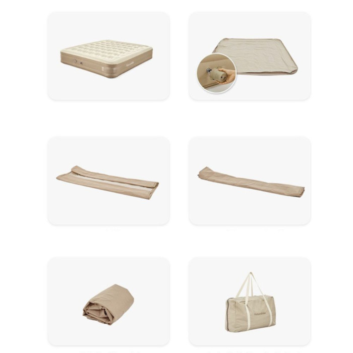 Матрас надувной одинарный Naturehike CNH22DZ015, со встроенной помпой  