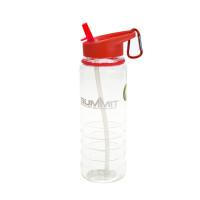 Бутылка Summit Tritan Water Bottle с соломинкой и карабином красная 700 мл