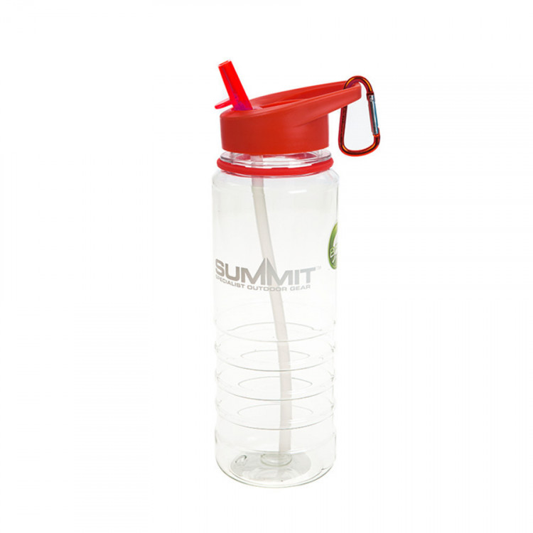 Бутылка Summit Tritan Water Bottle с соломинкой и карабином красная 700 мл 