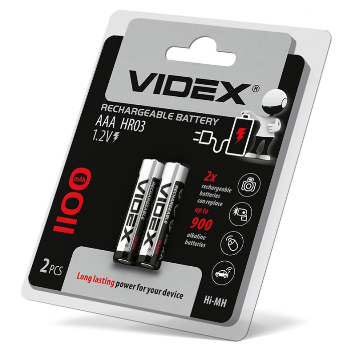 Аккумуляторы Videx HR03/AAA 1100mAh double blister/2шт  