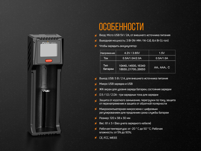 Зарядное устройство Fenix ARE-D1  