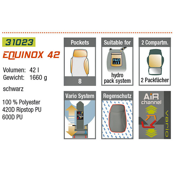 Рюкзак High Peak Equinox 42 (черный)  