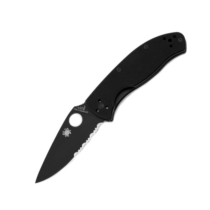 Нож Spyderco Tenacious Black Blade, полусеррейтор C122GBBKPS 